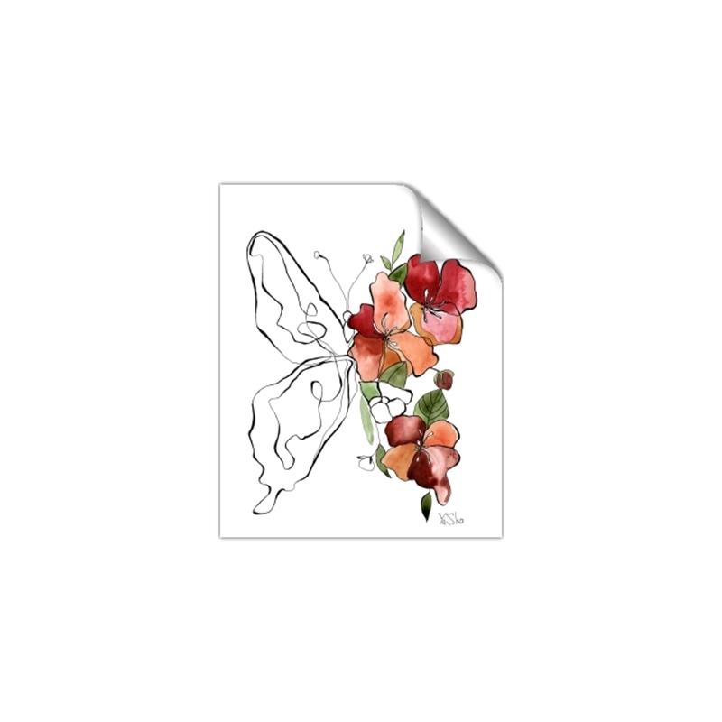 Picture of Floral Butterfly II _GroupedProduct_Rectangle_Portrait_Unframed_Print_Only_