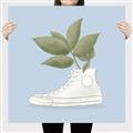 Picture of Plant Shoe Blue I _GroupedProduct_Square_Canvas_