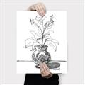 Picture of Hand Drawn Vase _GroupedProduct_Rectangle_Portrait_Canvas_