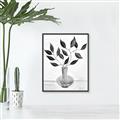 Picture of Black Vase Botanical II _GroupedProduct_Rectangle_Portrait_Canvas_Framed_