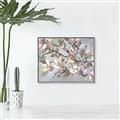 Picture of Pink Mangnolias Branch II _GroupedProduct_Rectangle_Landscape_Canvas_Framed_