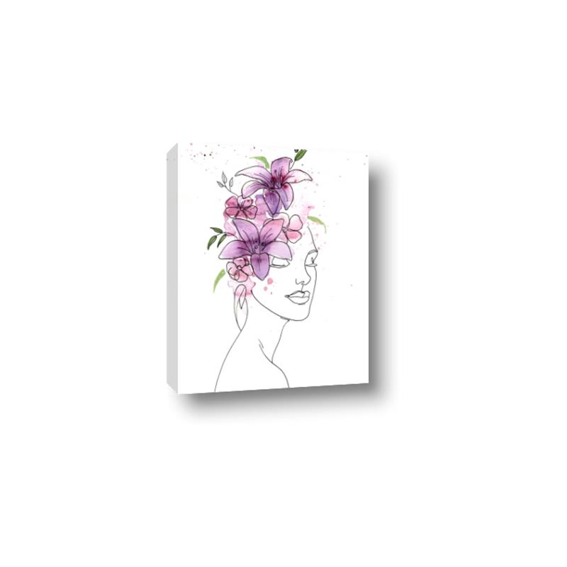 Picture of Purple and Pink Floral Figurative _GroupedProduct_Rectangle_Portrait_Canvas_