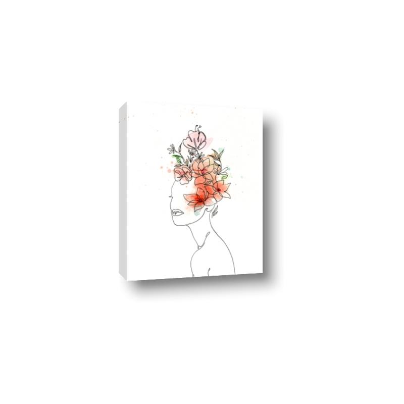 Picture of Orange Floral Figurative _GroupedProduct_Rectangle_Portrait_Canvas_