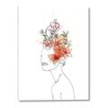 Picture of Orange Floral Figurative _GroupedProduct_Rectangle_Portrait_Canvas_