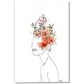 Picture of Orange Floral Figurative _GroupedProduct_Rectangle_Portrait_Canvas_