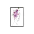 Picture of Purple and Pink Floral Figurative _GroupedProduct_Rectangle_Portrait_Canvas_Framed_