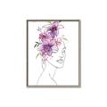 Picture of Purple and Pink Floral Figurative _GroupedProduct_Rectangle_Portrait_Canvas_Framed_