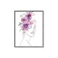 Picture of Purple and Pink Floral Figurative _GroupedProduct_Rectangle_Portrait_Canvas_Framed_