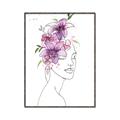 Picture of Purple and Pink Floral Figurative _GroupedProduct_Rectangle_Portrait_Canvas_Framed_
