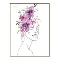 Picture of Purple and Pink Floral Figurative _GroupedProduct_Rectangle_Portrait_Canvas_Framed_