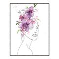 Picture of Purple and Pink Floral Figurative _GroupedProduct_Rectangle_Portrait_Canvas_Framed_
