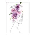 Picture of Purple and Pink Floral Figurative _GroupedProduct_Rectangle_Portrait_Canvas_Framed_