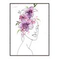 Picture of Purple and Pink Floral Figurative _GroupedProduct_Rectangle_Portrait_Canvas_Framed_