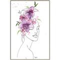 Picture of Purple and Pink Floral Figurative _GroupedProduct_Rectangle_Portrait_Canvas_Framed_