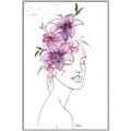 Picture of Purple and Pink Floral Figurative _GroupedProduct_Rectangle_Portrait_Canvas_Framed_