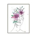 Picture of Purple and Green Flroal Figurative _GroupedProduct_Rectangle_Portrait_Canvas_Framed_