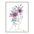 Picture of Purple and Green Flroal Figurative _GroupedProduct_Rectangle_Portrait_Canvas_Framed_