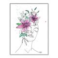Picture of Purple and Green Flroal Figurative _GroupedProduct_Rectangle_Portrait_Canvas_Framed_