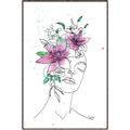 Picture of Purple and Green Flroal Figurative _GroupedProduct_Rectangle_Portrait_Canvas_Framed_