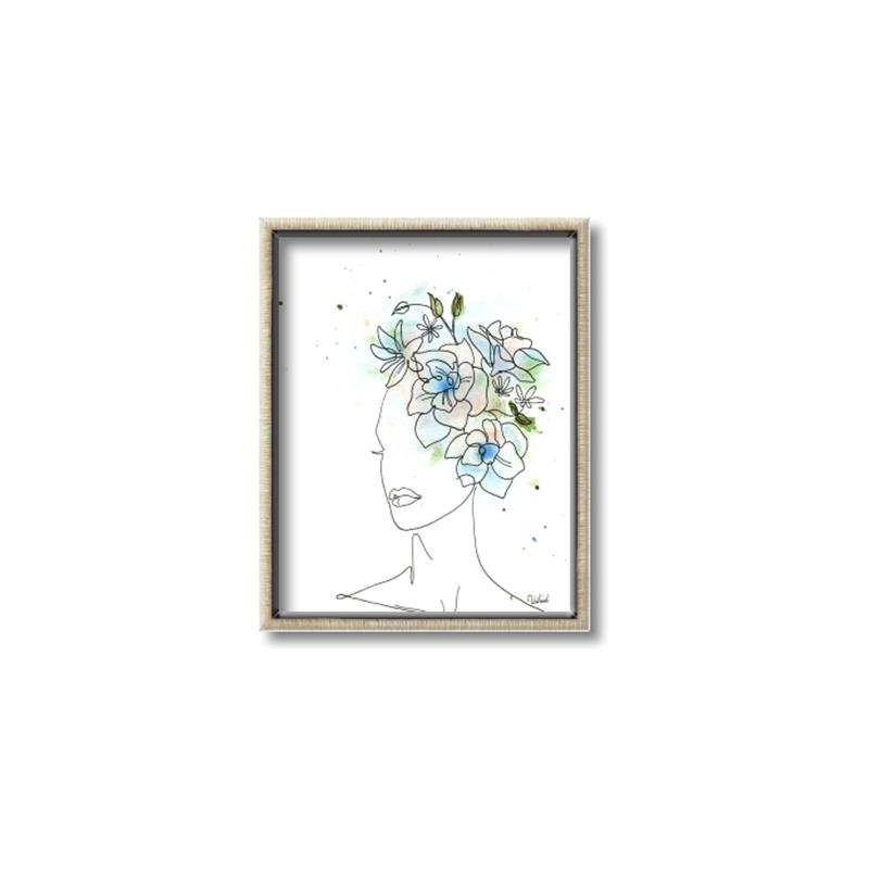 Picture of Green Floral Figurative _GroupedProduct_Rectangle_Portrait_Canvas_Framed_