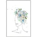 Picture of Green Floral Figurative _GroupedProduct_Rectangle_Portrait_Canvas_Framed_