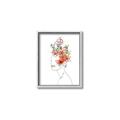 Picture of Orange Floral Figurative _GroupedProduct_Rectangle_Portrait_Canvas_Framed_