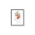 Picture of Orange Floral Figurative _GroupedProduct_Rectangle_Portrait_Canvas_Framed_