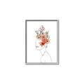 Picture of Orange Floral Figurative _GroupedProduct_Rectangle_Portrait_Canvas_Framed_