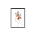 Picture of Orange Floral Figurative _GroupedProduct_Rectangle_Portrait_Canvas_Framed_
