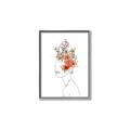 Picture of Orange Floral Figurative _GroupedProduct_Rectangle_Portrait_Canvas_Framed_