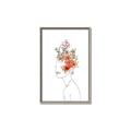 Picture of Orange Floral Figurative _GroupedProduct_Rectangle_Portrait_Canvas_Framed_