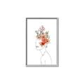 Picture of Orange Floral Figurative _GroupedProduct_Rectangle_Portrait_Canvas_Framed_