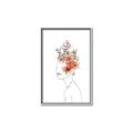 Picture of Orange Floral Figurative _GroupedProduct_Rectangle_Portrait_Canvas_Framed_