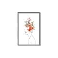 Picture of Orange Floral Figurative _GroupedProduct_Rectangle_Portrait_Canvas_Framed_