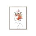 Picture of Orange Floral Figurative _GroupedProduct_Rectangle_Portrait_Canvas_Framed_