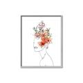 Picture of Orange Floral Figurative _GroupedProduct_Rectangle_Portrait_Canvas_Framed_