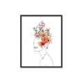Picture of Orange Floral Figurative _GroupedProduct_Rectangle_Portrait_Canvas_Framed_