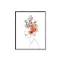 Picture of Orange Floral Figurative _GroupedProduct_Rectangle_Portrait_Canvas_Framed_