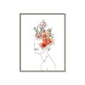 Picture of Orange Floral Figurative _GroupedProduct_Rectangle_Portrait_Canvas_Framed_