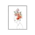 Picture of Orange Floral Figurative _GroupedProduct_Rectangle_Portrait_Canvas_Framed_
