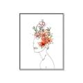 Picture of Orange Floral Figurative _GroupedProduct_Rectangle_Portrait_Canvas_Framed_