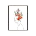Picture of Orange Floral Figurative _GroupedProduct_Rectangle_Portrait_Canvas_Framed_