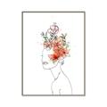 Picture of Orange Floral Figurative _GroupedProduct_Rectangle_Portrait_Canvas_Framed_