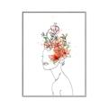 Picture of Orange Floral Figurative _GroupedProduct_Rectangle_Portrait_Canvas_Framed_