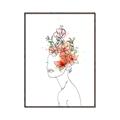 Picture of Orange Floral Figurative _GroupedProduct_Rectangle_Portrait_Canvas_Framed_
