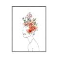 Picture of Orange Floral Figurative _GroupedProduct_Rectangle_Portrait_Canvas_Framed_