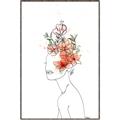 Picture of Orange Floral Figurative _GroupedProduct_Rectangle_Portrait_Canvas_Framed_