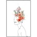 Picture of Orange Floral Figurative _GroupedProduct_Rectangle_Portrait_Canvas_Framed_