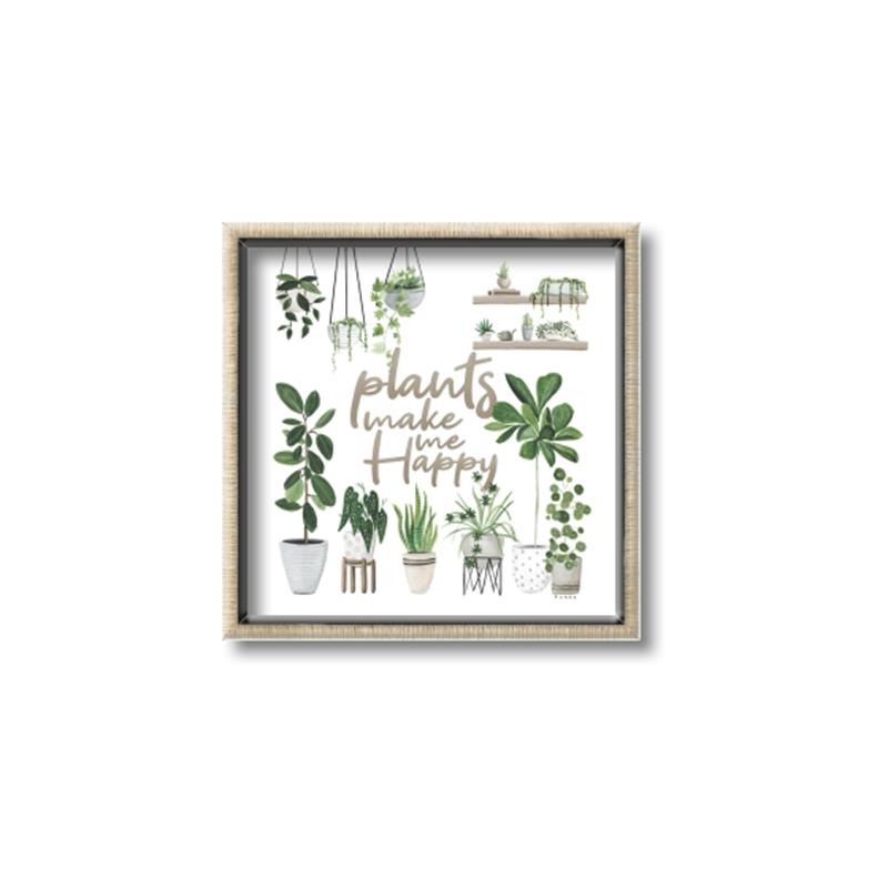 Picture of Plants make me a happy _GroupedProduct_Square_Canvas_Framed_