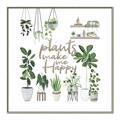 Picture of Plants make me a happy _GroupedProduct_Square_Canvas_Framed_